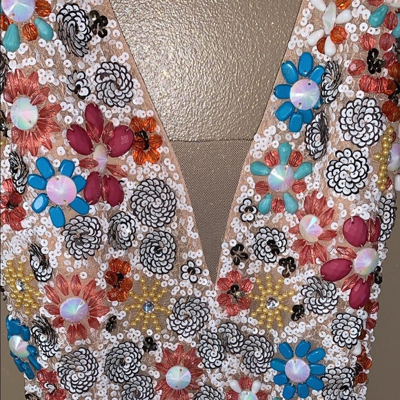 Beautiful JOVANI sequin floral dress! - Picture 6 of 8